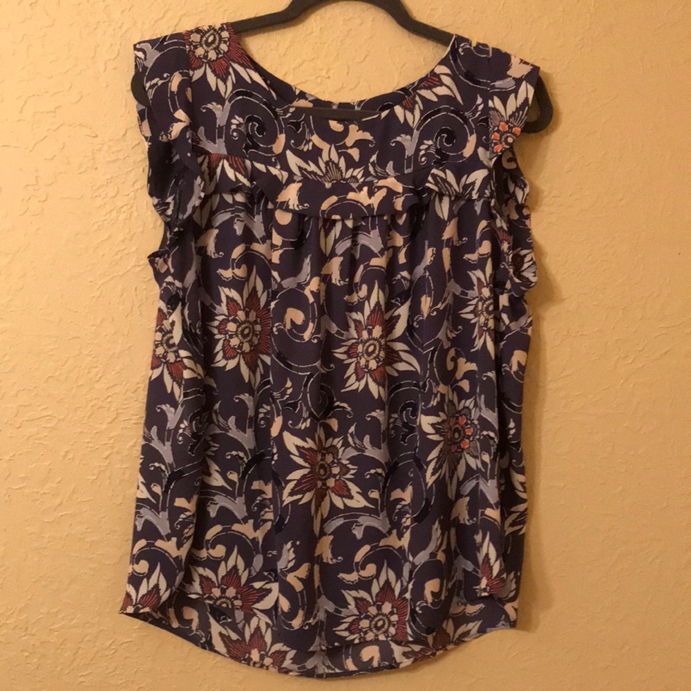 Loft purple flower blouse - very loose and flowy